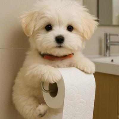 Paper Roll Holder Funny Animal Paper Towel Holder Space-Saving Decorative Dog Shape Creative Rack For Kitchen Small Spaces