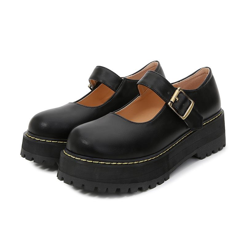2021 Japanese High School Girl Shoses Women Flats Platform Jk Uniform Mary Jane Ankle Strap Student Ladies 34-43
