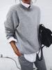 A Long-sleeved Sweatshirt with A Collar and A Fake Two-piece Sweater Coat for A Woman