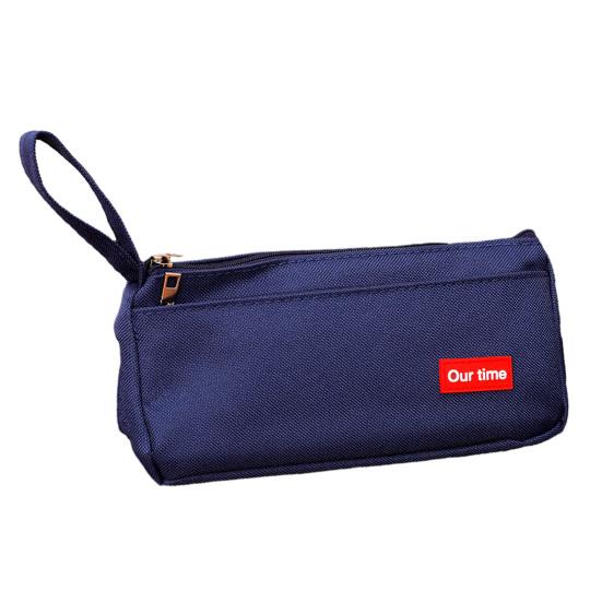 Canvas Pencil Case for Students Large Capacity Double-Layer Pen Bag Waterproof Portable Stationery Organizer for School Office