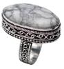 Howlite Natural Gemstone Ethnic Antique Design Ring US Size-7 A198