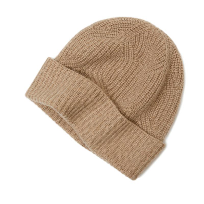 Unisex 100% Pure Cashmere Hat - Stylish Knitted Cold-Weather Essential for Autumn and Winter