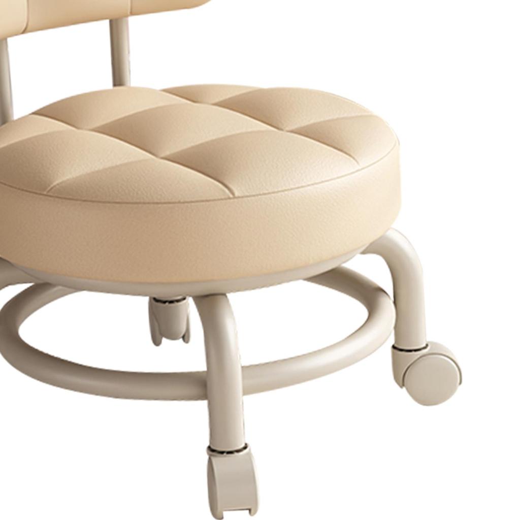 Adjustable Back Support Rolling Stool for Home Office