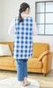 Atelier Momo & Momo Monchhichi Schürze, Seitenöffnung, Karomuster, Blau, Damen, M-L, MA43865-51