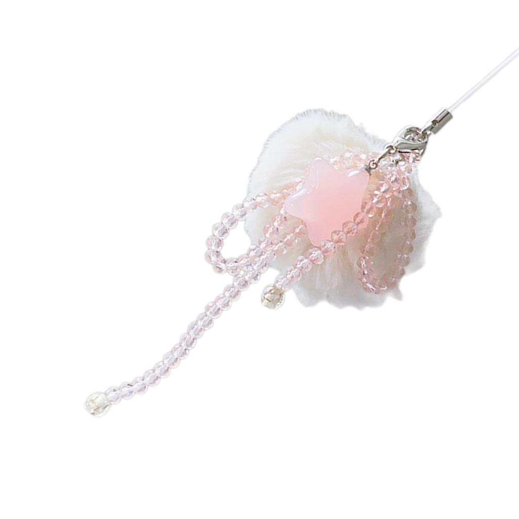 Plüschkugel Herz Stern Anhänger Handy-Anhänger Hängeseil Süße Handykette Riemen Taschen Dekoration Lanyard Schlüsselanhänger Zubehör