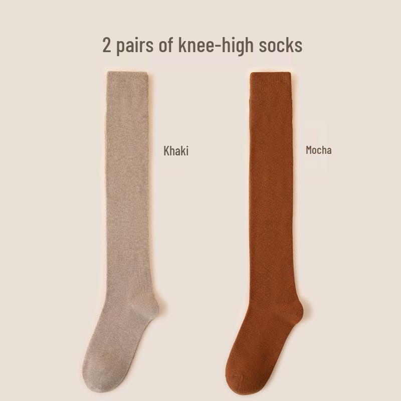 Women's Premium Cotton Mid-Calf & Thigh-High Socks: Versatile for All Seasons, Black