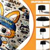 Custom Name Personalized Labubu Print Umbrella, Auto Open Close, 8‑Rib Sturdy Frame, Commute Camping Hiking Use, Birthday Gift