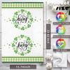 St Patricks Day Luck Green Kitchen Towels - Shamrock Wreath Quick-Dry Embroidered 'Lucky' Centerpiece Art, Irish-Themed Decorative Hand Towel for