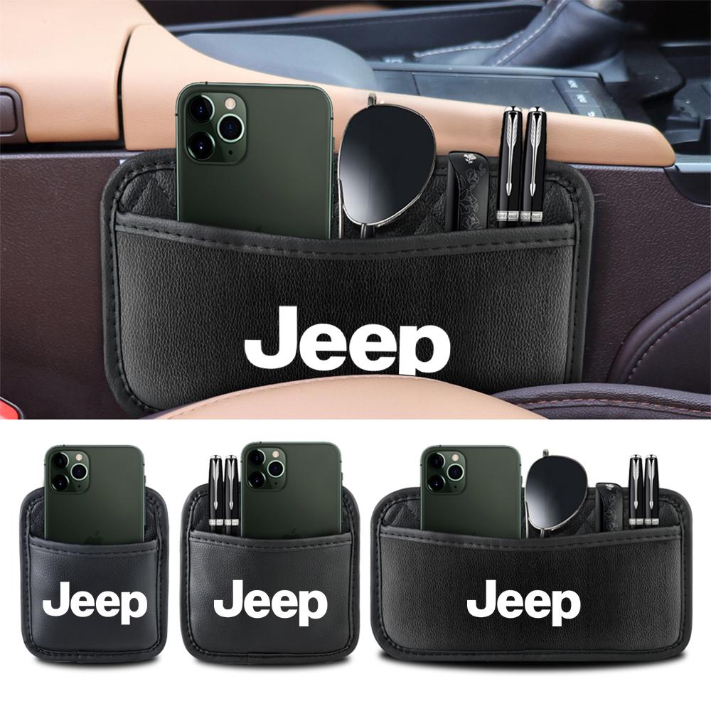 Leather Car Storage Bag Seat Back Center Console Organizer Key Holder For JEEP Renegade Grand Grand Cherokee JK Wrangler Compass