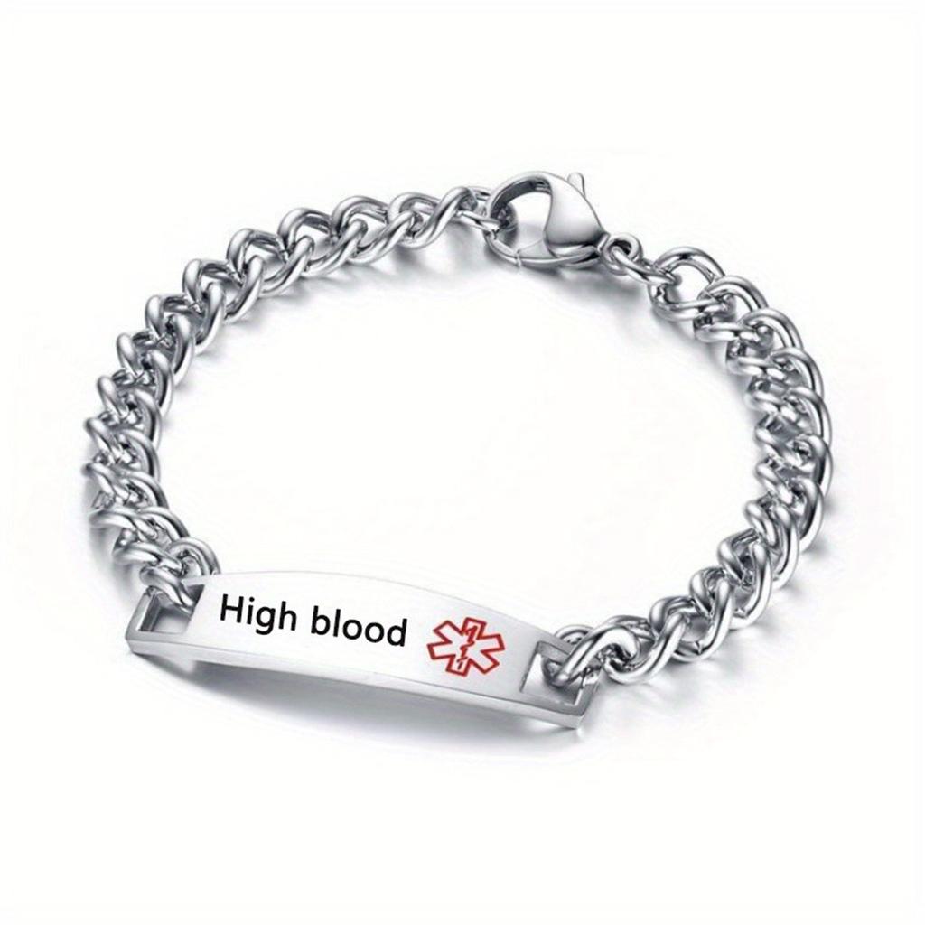 Titanium Steel Emergency Alarm Bracelet for Men and Women, Chain Made of Stainless Steel, Wristband