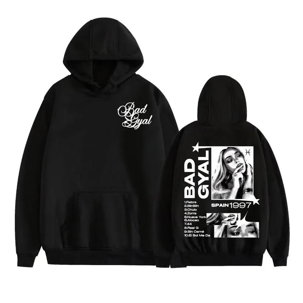 Singer Bad Gyal Album Tour Graphic Hoodie Harajuku Hip Hop Street Sweatshirts Casual Comfort Men Women Oversized Hoodie