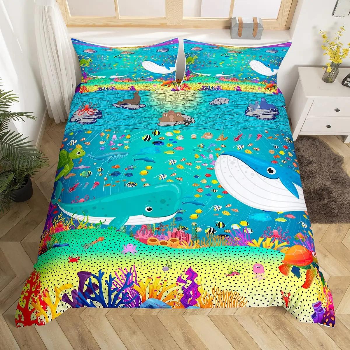 

Комплект постельного белья «Кит» размера «queen-size» с изображением звезд и звезд, вселенной, туманности, синего цвета, галактики и океана, комплект постельного белья с изображением морских существ 70x133cm 2pcs