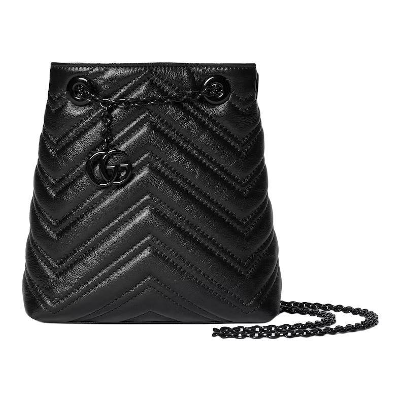 GUCCI GG Marmont Leather Bucket Bag