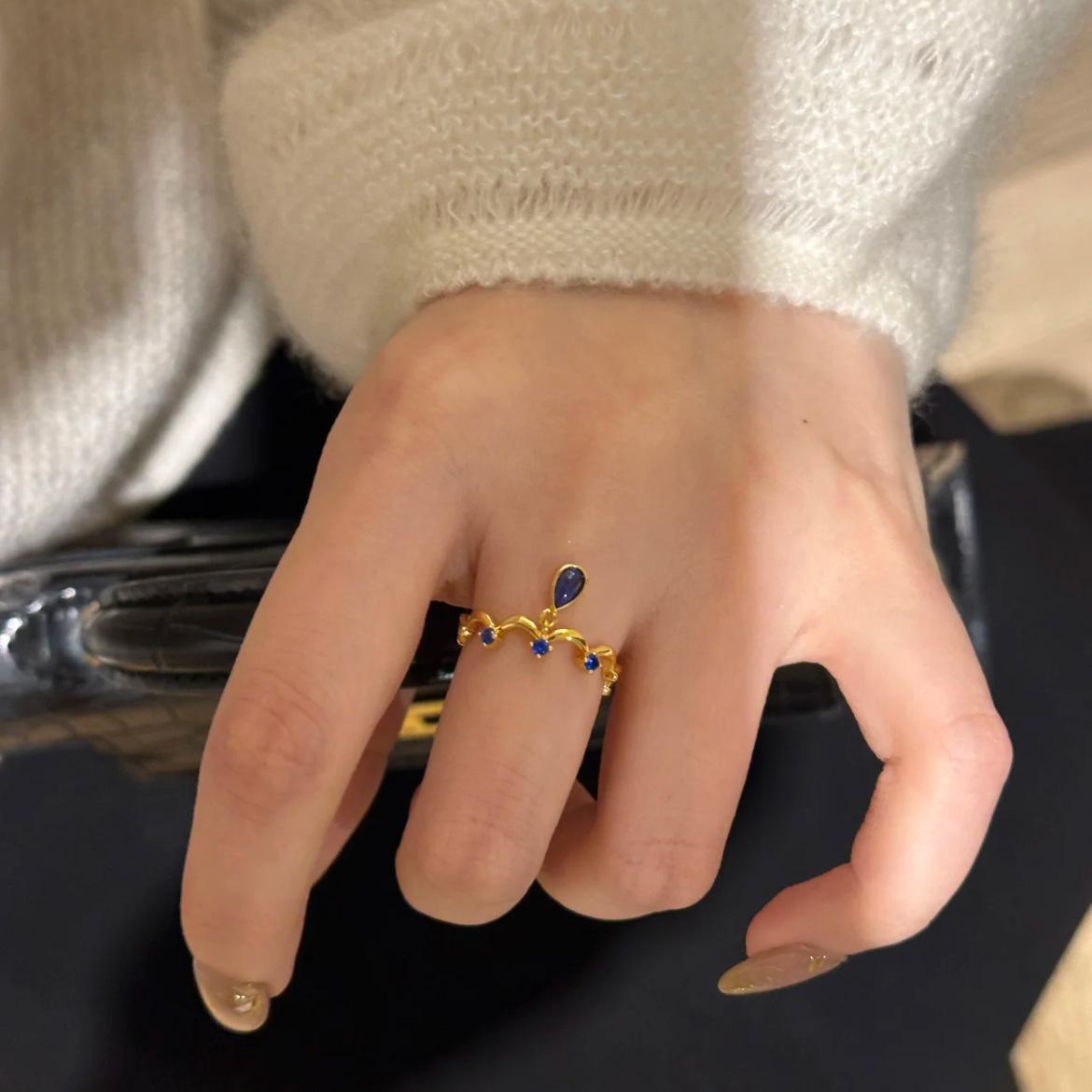 Золушка Старинное Кружево Капля Воды Голубая Юбка-пачка Ожерелье Ретро Высокий Сенс Изысканная Легкая Роскошь Темперамент Нишевый