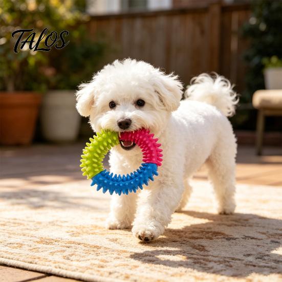 Bite Resistant Dog Toys for Aggressive Chewers Spiky Ring Toy, Rubber Chew Interactive Dental Cleaning Dogs Fetch And Teeth Toy Energy Consuming
