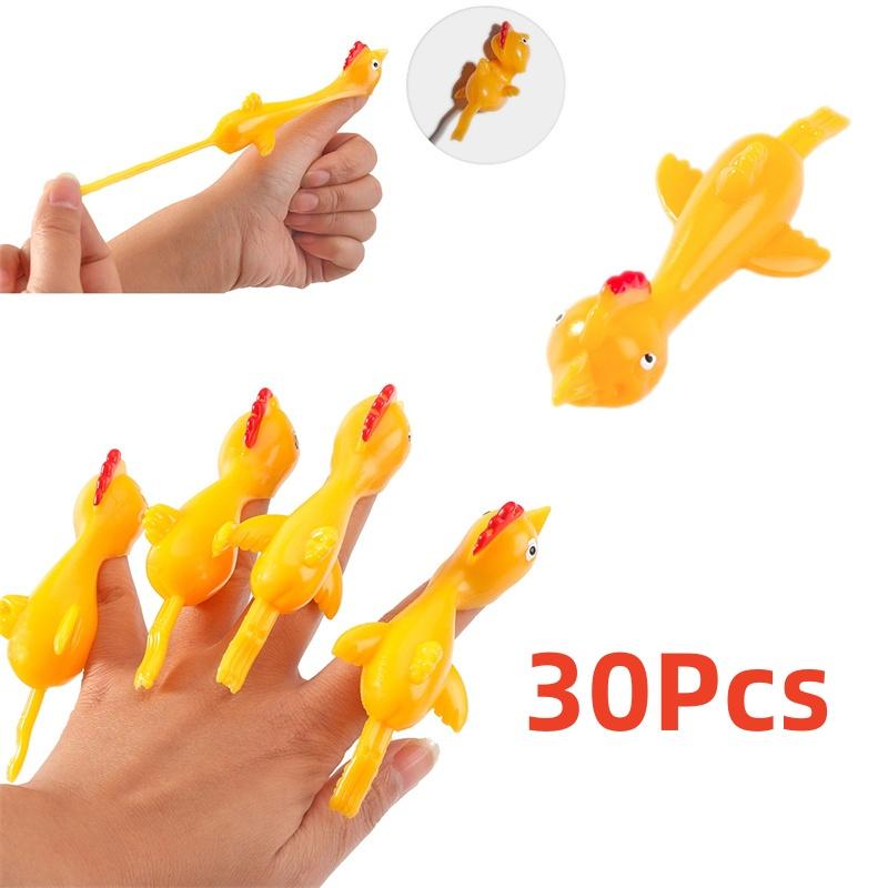 10-30Pcs Fun Soft Plastic Finger Catapult Chicken Game Birthday Party Gift Piñata Filler Back To School Gift Prize Pack Toy