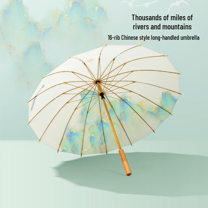 Китайский складной зонт Luban Lady  Только этот зеленый  с 16 спицами