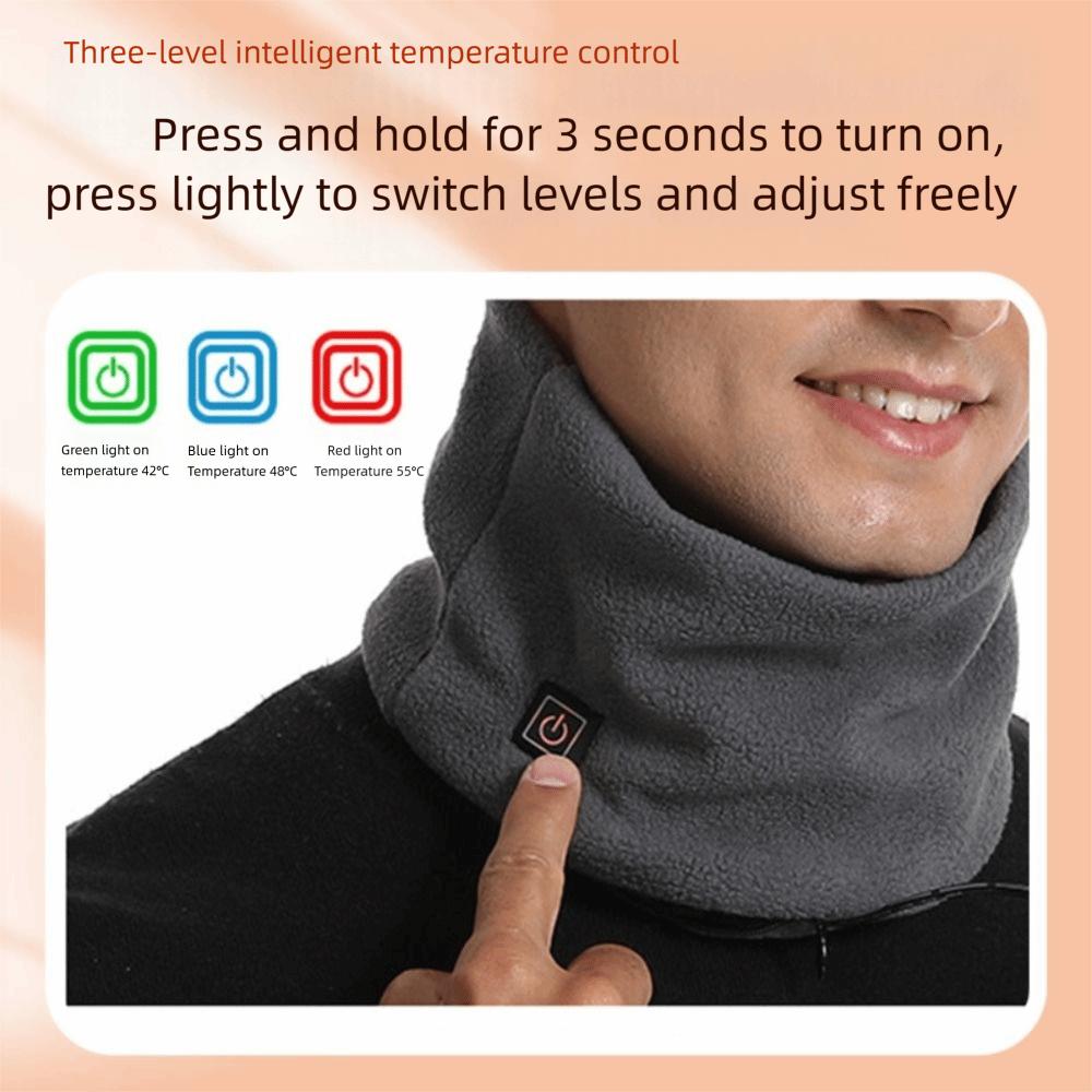 Winter Warm USB Heating Scarf Portable Heating Fleece Electric Heating Scarf Adjustable Temperature Soft Temperature Scarf