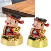 Solar God Of Fortune Car Ornament Vivid Feng Shui Decor Energy Efficient Solar God Of Wealth Figurine Light Sensing for Office