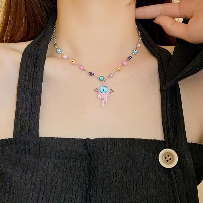 Evil Eye Necklace Evil Eye Ear Pins Sweet and Fashionable Alloy Accessories Evil Eye Jewelry for Party Wedding Daily