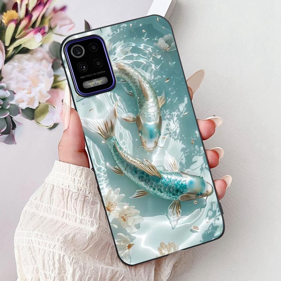 For LG K52 K62 2020 Case Silicone Soft Back Cover For LGK52 K 62 2020 Fashion flower Phone Case Shockproof Protective Bumper