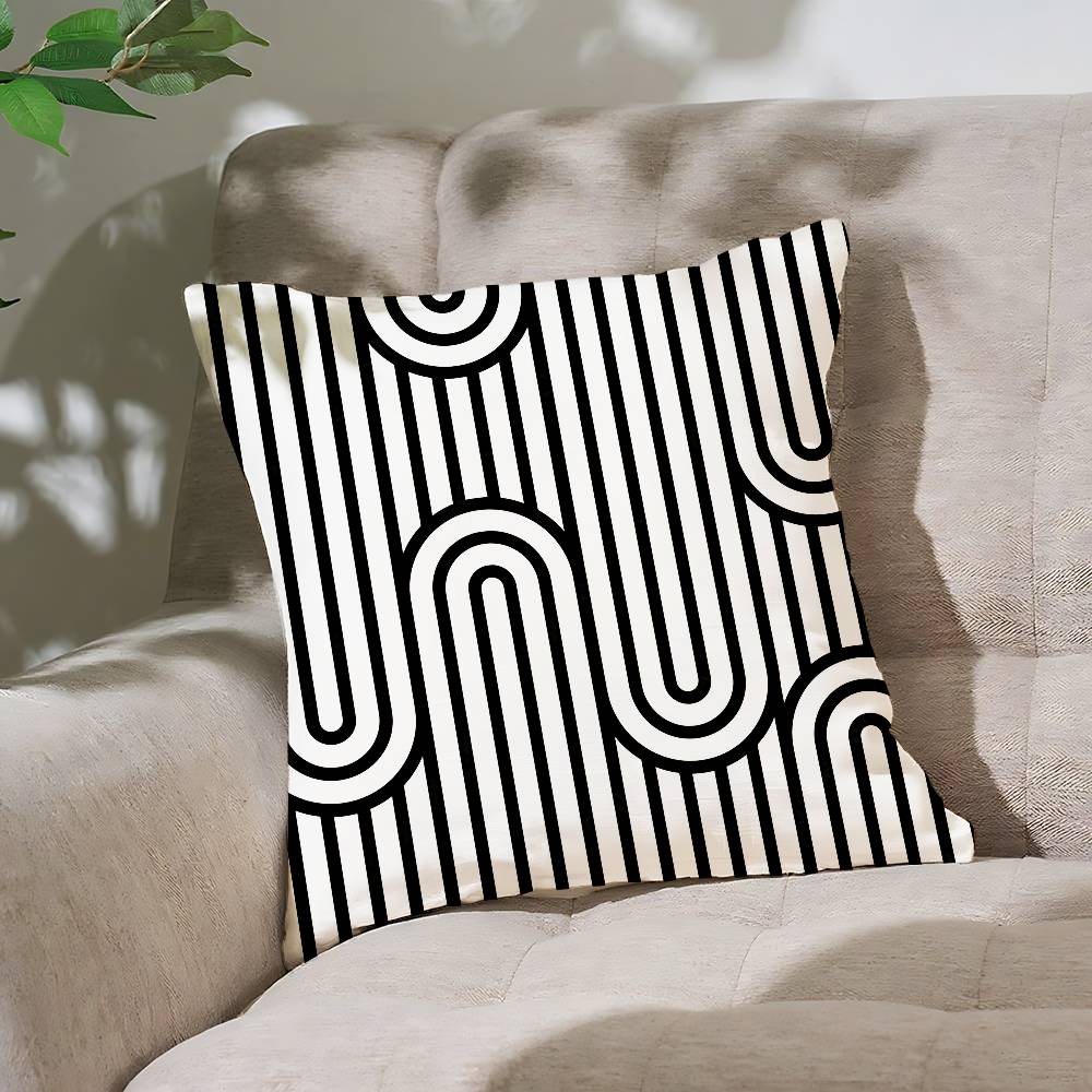 Striped Pattern Pillow Case Cushion Cover Soft Cute Throw Pillow Case For Car Sofa Pillowcase Polyester With Zipper