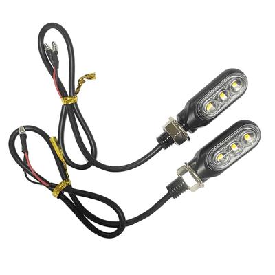 Klaxib 2pcs 3LED By Turn Signal Indicator Amber Lamp Handlebar Light Replacement Parts Accessories for Bike Scooter