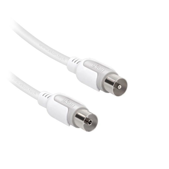 Câble d'antenne TV - Ekon - 3 mètres - 75 dB - Protection anti-torsion - Compatible décodeur numérique