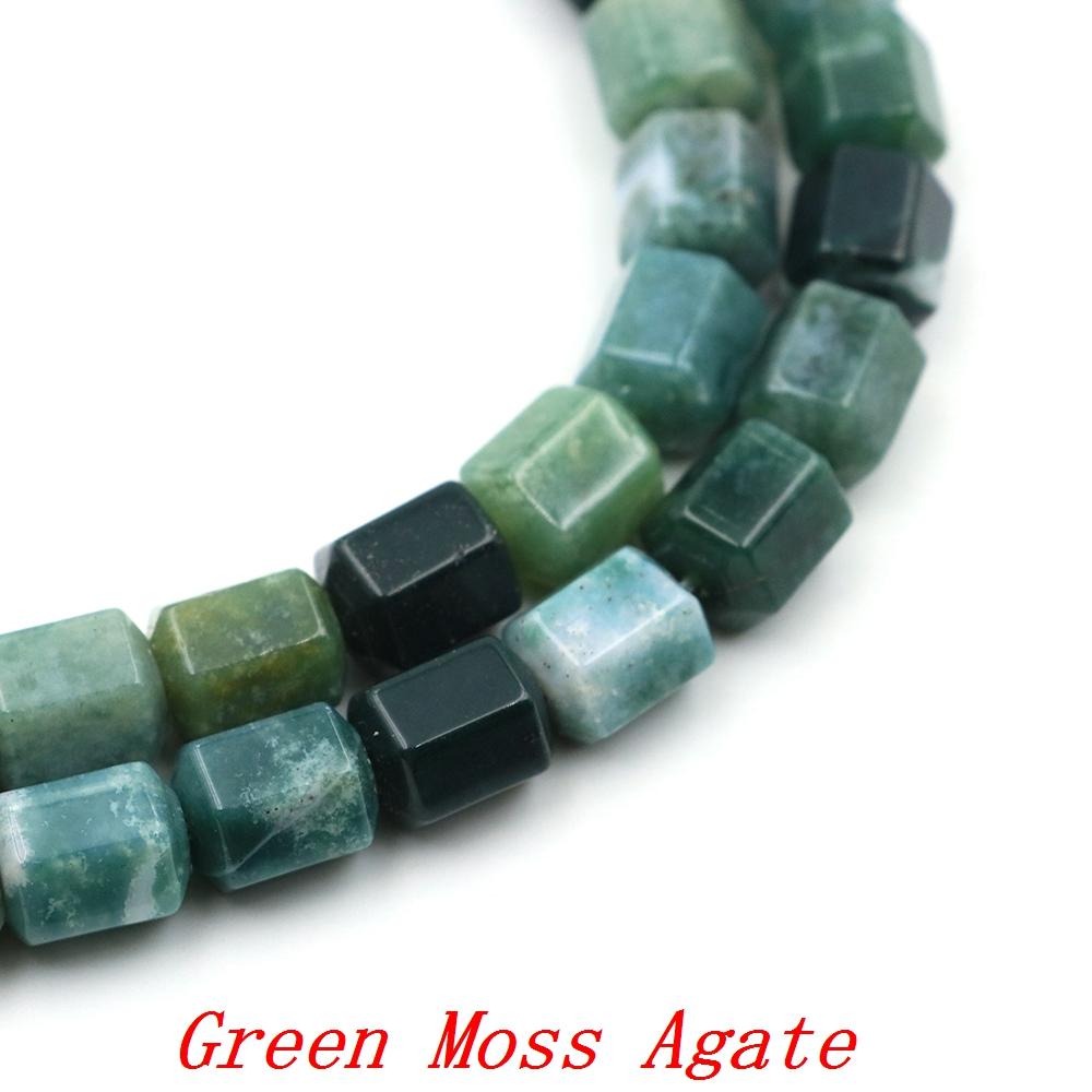 Faceted Natural Stone Square Rose Quartz Agates Loose Spacer Beads For Jewelry Diy Making Crystals Bracelet Pendant Accessories