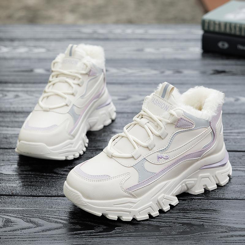 Snow boots velvet student dad shoes autumn and winter new sports warm cotton shoes