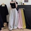 Drawstring High-Waist Women's Banana Pants - Spring 2026 Wide-Leg Loose Fit, Floor-Length, Slimming Casual Design.