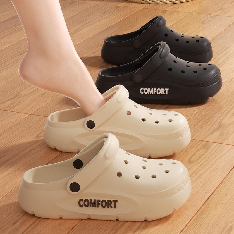 

Hollow Out Closed Toe Summer Sandals Men 2025 Thick Bottom Platform Sandals Man Solid Color Non-slip Soft Sole Beach Shoes 40-41 хакі