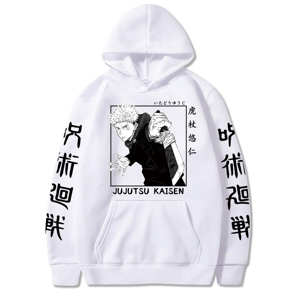 Japan Anime Hoodies Jujutsu Kaisen Graphic Vintage Oversized Hooded Hip Hop Long Sleeves Hoodie Men Women Clothes