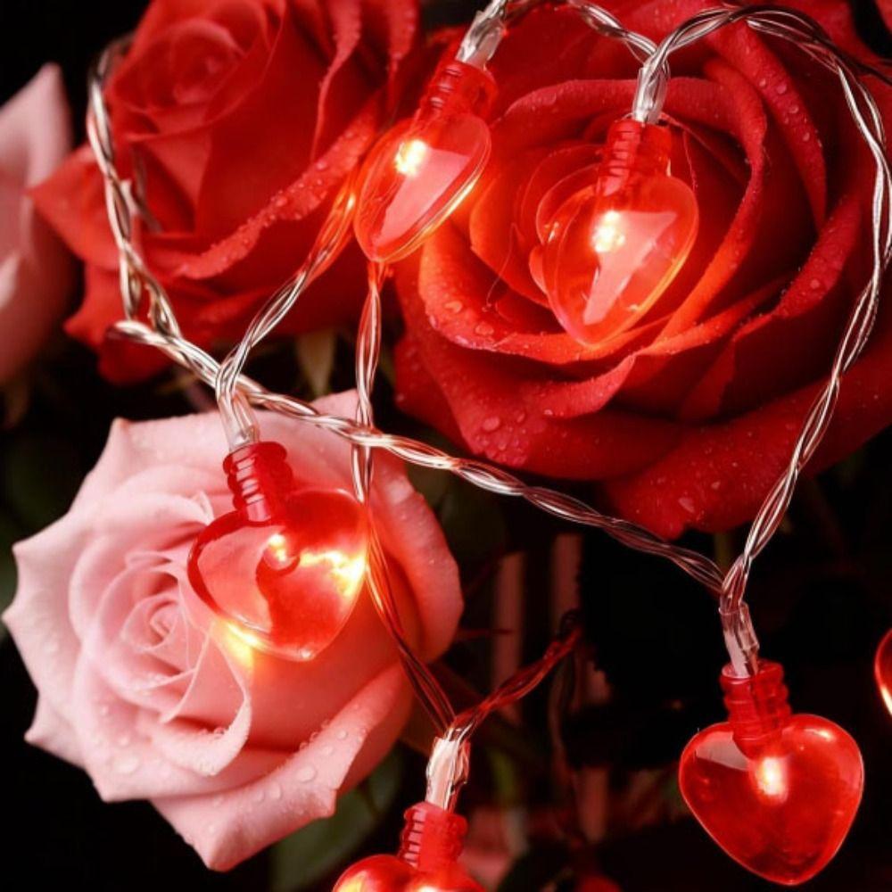 Battery Operated Love Heart Fairy Light Garland Romantic LED Valentines Day Decor  Party Decoration