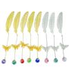 Chinese Style Dried Flower Bookmark with Feather, Metal Butterfly & Tassel - Ideal Teacher's Day Gift