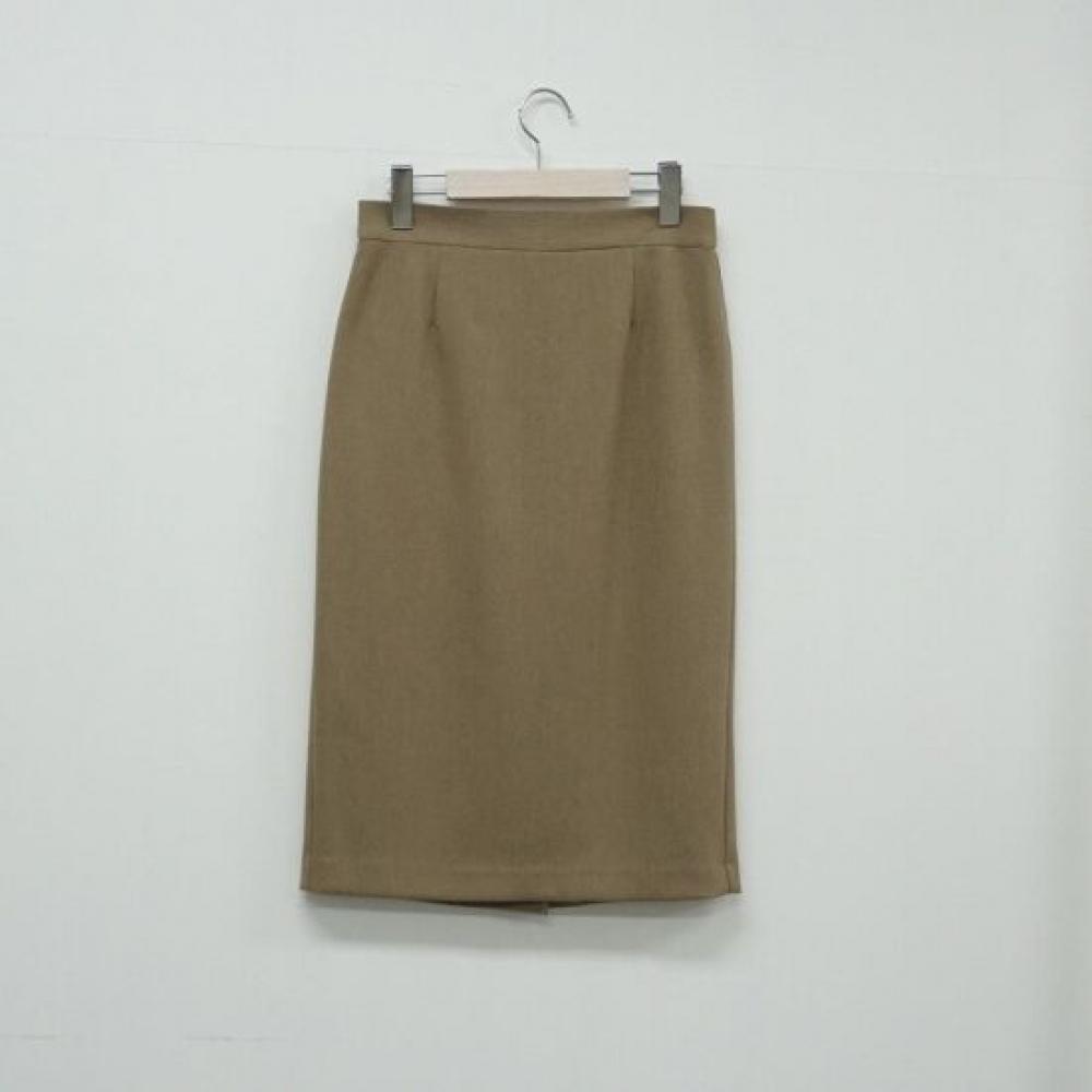 Style Latte H Line Midi Skirt HigH Waist Span Formal Skirt Daily Office Look
