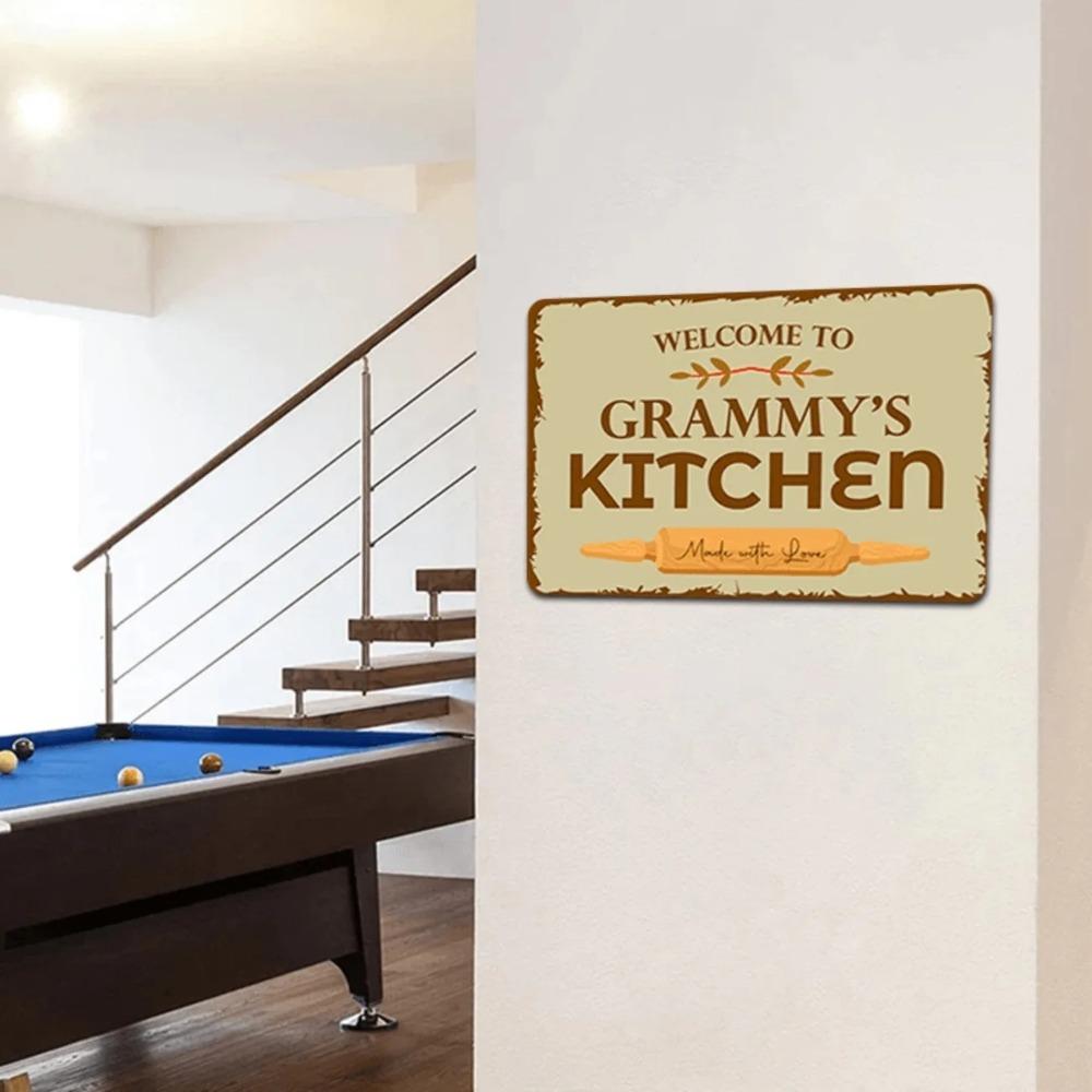 Custom Welcome Metal Sign Personalized Retro Kitchen Wall Decor Aluminum Plaque