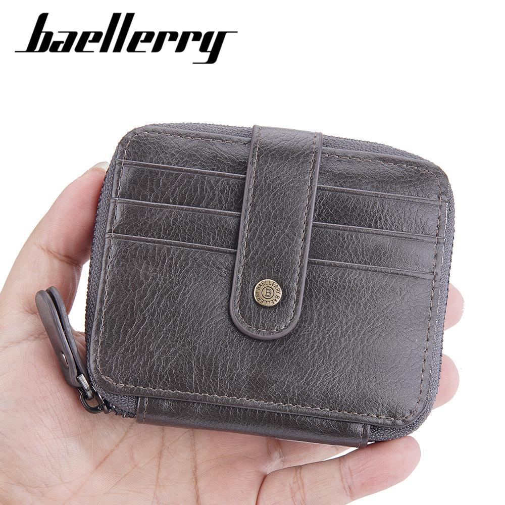 

Мужской кошелек Baellerry в стиле ретро, ​​на молнии, для монет, масла, воска, кожи, карты для фортепиано, для мужчин