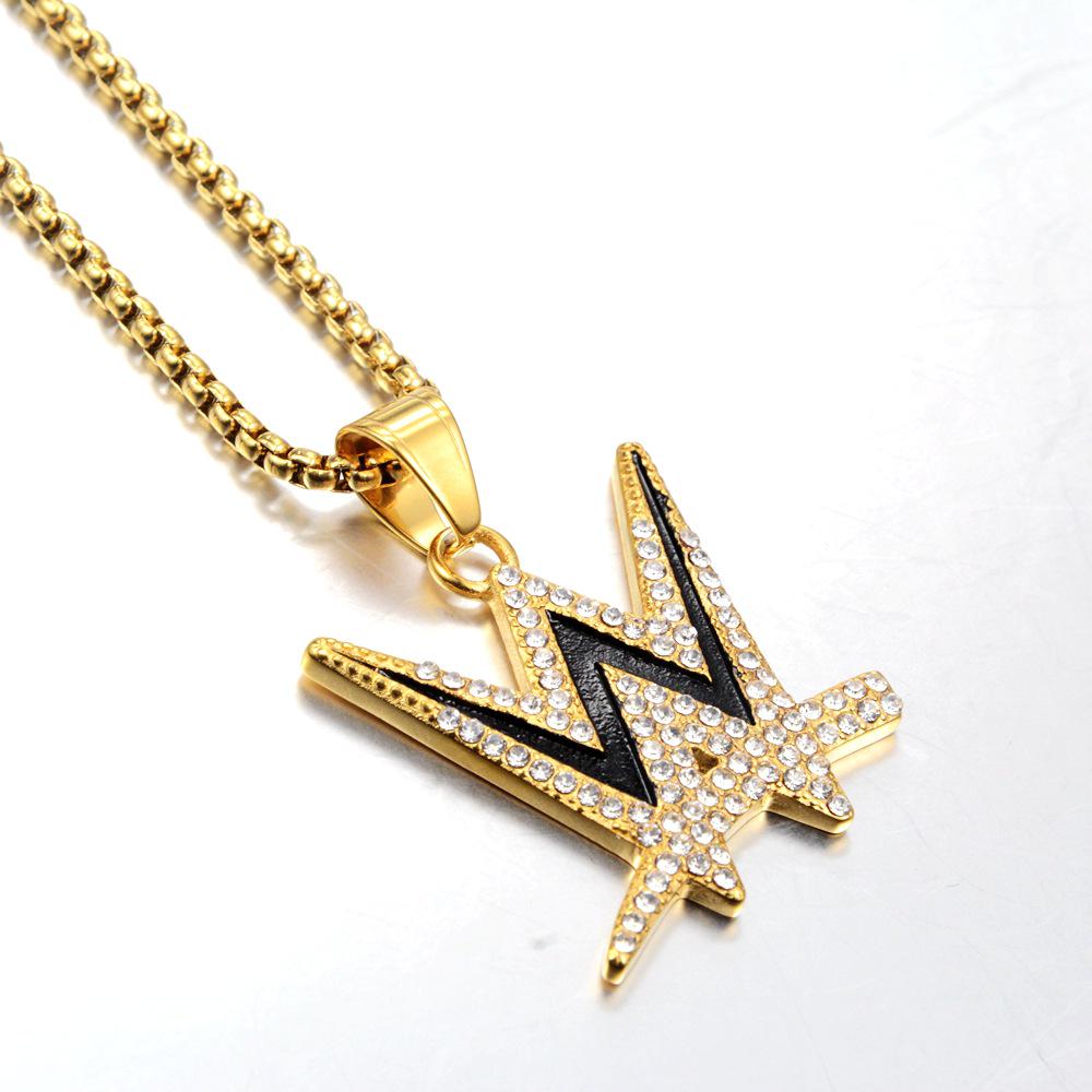 Versatile Titanium Steel Letter W Necklace for Men and Women - Casual Hip Hop Pendant for Couples