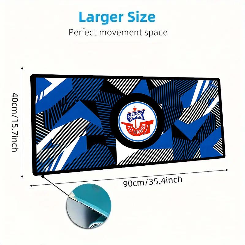 Hansa FC Mousepad Colorato Grande Cuscino per Tavolo da Gioco Antiscivolo per Laptop Tablet Mousepad Grande Tappetino XXL Mini PC Tappetino da Gioco Con Bordo Lock