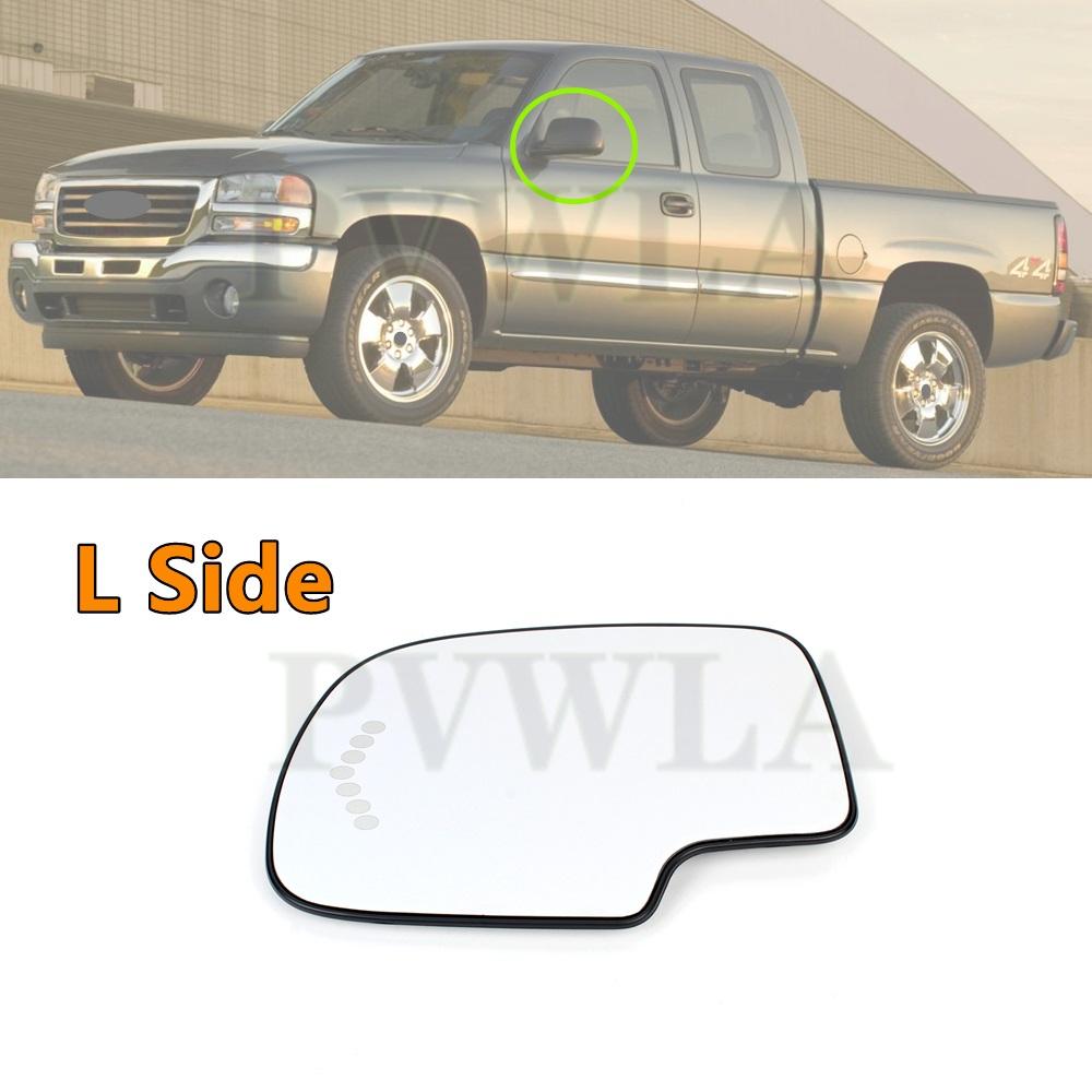Front Door Side Heated Mirror Glass Rear-view For GMC Sierra 1500HD 2003/GMC Sierra 2500 2003 2004/GMC Sierra 1500 HD 2005 2006