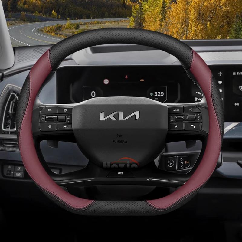 Skórzana Pokrowiec na Kierownicę Samochodową do Kia Sportage Sorento Niro Picanto K5 K3 K4 Xceed Ev9 Ev3 Ev6 Forte 2011 - 2024 2025 2026