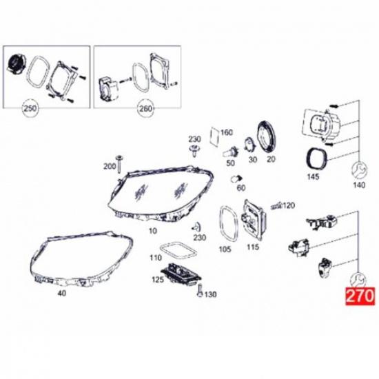 Right Headlight Housing Bracket for Mercedes C-CLASS W205 S205 C205 -