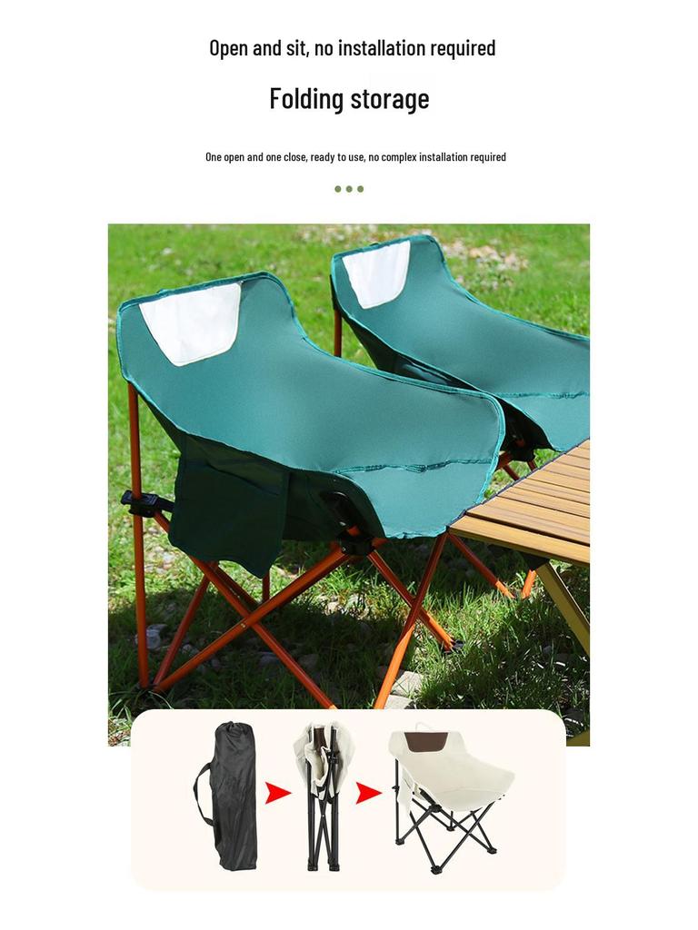 Moon Chair Outdoor Portable Folding Chair for Beach, Camping, Fishing, and Sketching