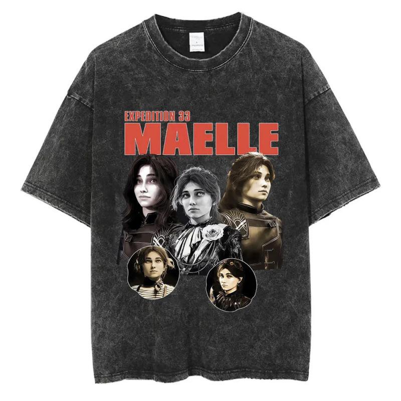 Fashion Personality T-Shirt Game Clair Obscur Expédition 33 Vintage Washed