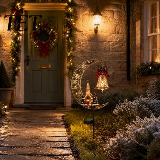 Decorative Pathway Lighting for Patios Solar Christmas Yard Stakes Light, Nutcracker Soldier/Angel/Red Bird/Snowman Outdoor Garden Lamp, Gift