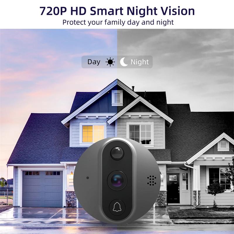 2024 Tuya Smart WiFi Door Bell 1080p Camera Video Peephole for Door 4.3" LCD Screen 24H PIR Movement Detection Eye