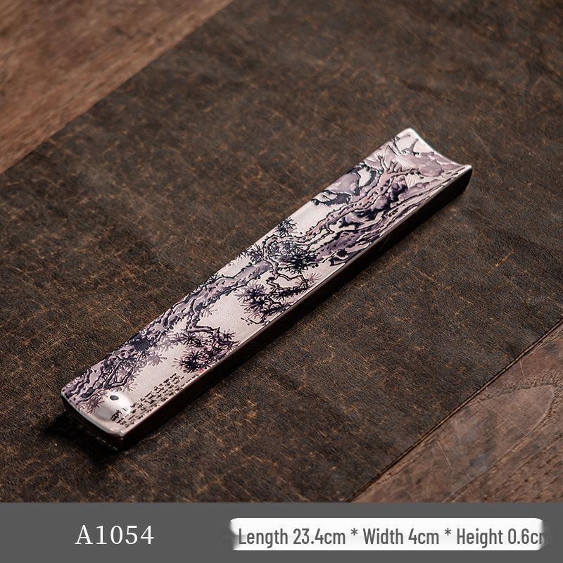 Guochao River & Mountain Ceramic Incense Holder - Retro Incense Stick Tray for Indoor Use