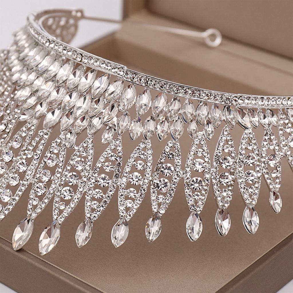 Baroque Bridal Crown Sparkly Rhinestones Headwear Wedding Bride Headwear Wedding Pageant Crown