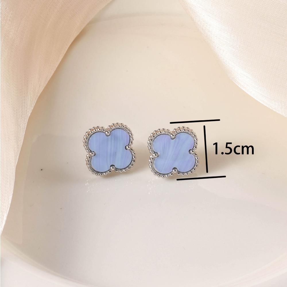 Orecchini Trifoglio a Quattro Foglie da Donna 15mm Acciaio al Titanio Orecchini alla Moda di Lusso Leggero